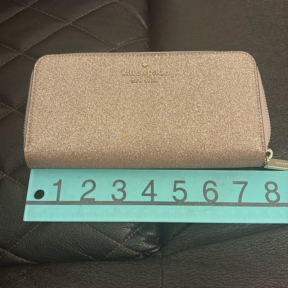 Kate spade rose gold tinsel wallet